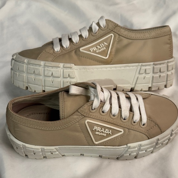 Prada Shoes - Prada Women's Lug Sole Platform Sneakers - Deserto 37.5